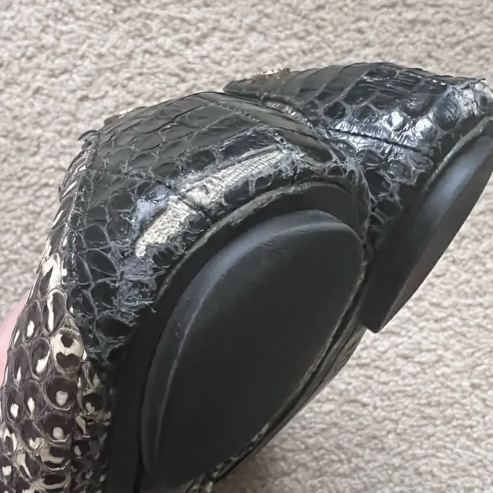 Tory Burch Snake Cap Toe Flats Size 7.5